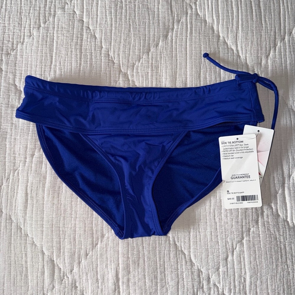 Athleta Side Tie Bottom SZ S Small NWT Sapphire Blue